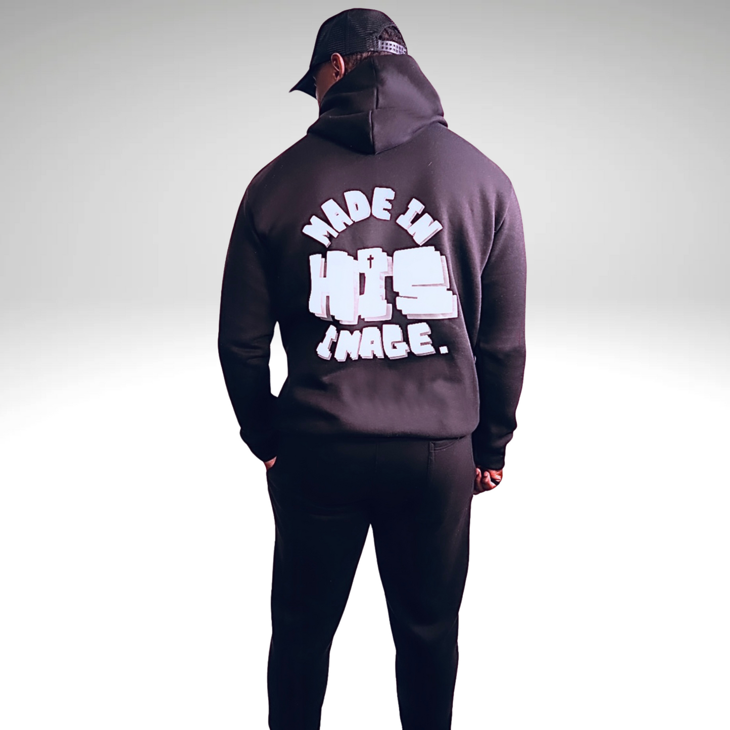Made In His Image Track Suit (Black/White)