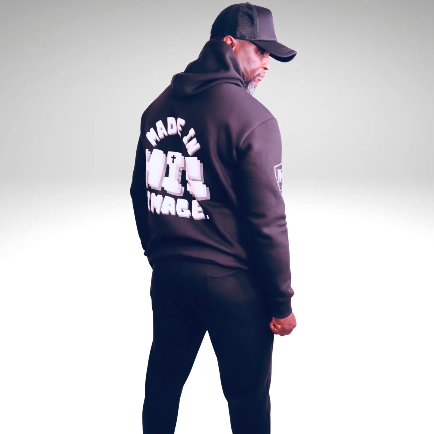 Made In His Image Track Suit (Black/White)