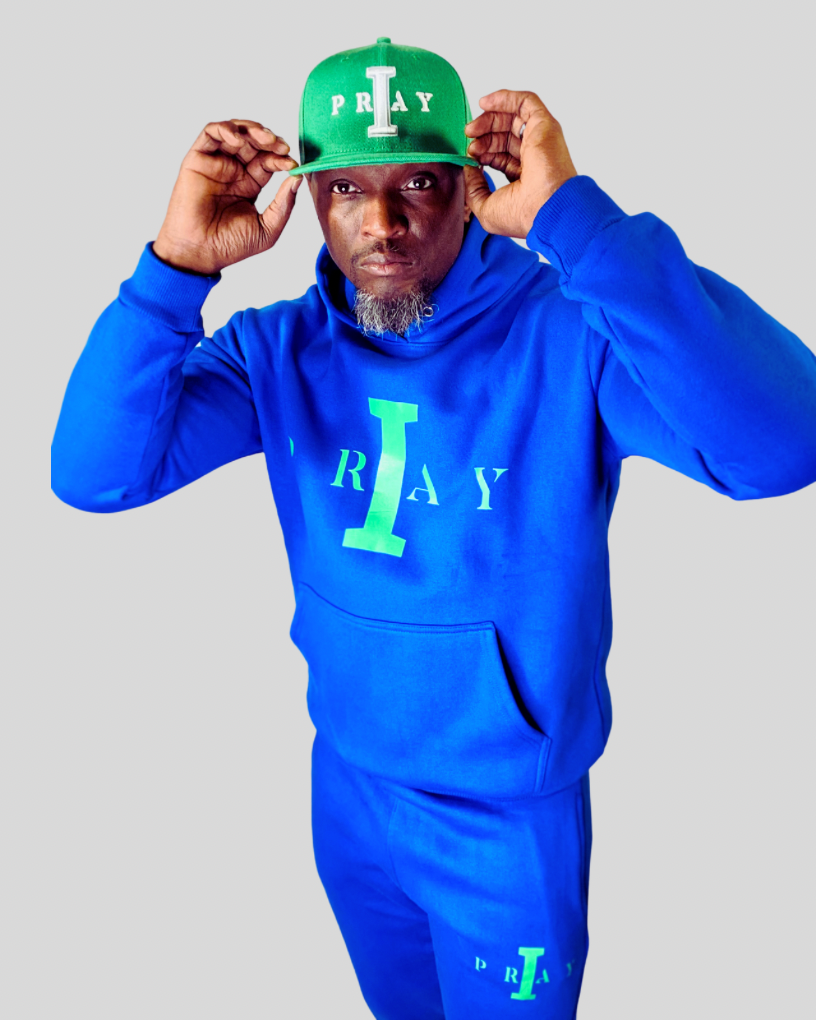 I Pray Track Suit (Royal Blue/Green)