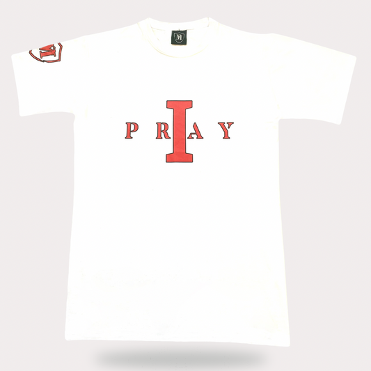 I PRAY T-shirt  (WHITE/RED)