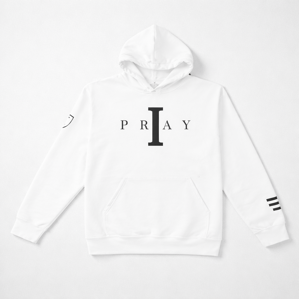 I Pray Hoodie (White/Black)