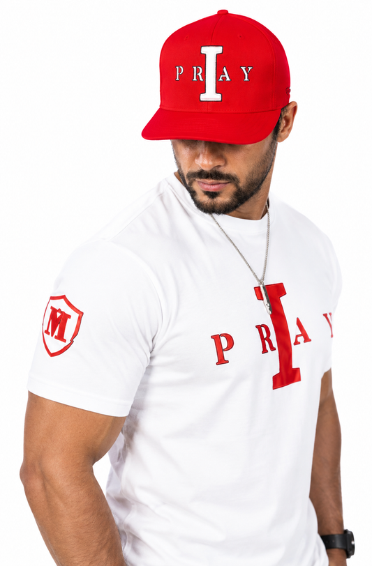 I Pray Red Hat/Shirt Combo