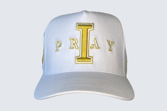 I PRAY HAT (WHITE/GOLD)