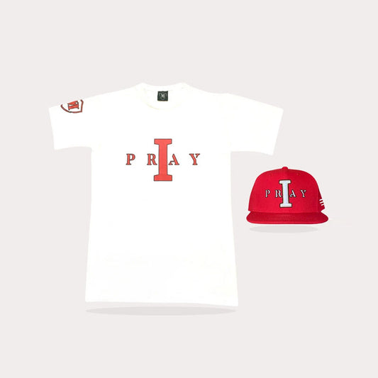 I Pray Red Hat/Shirt Combo