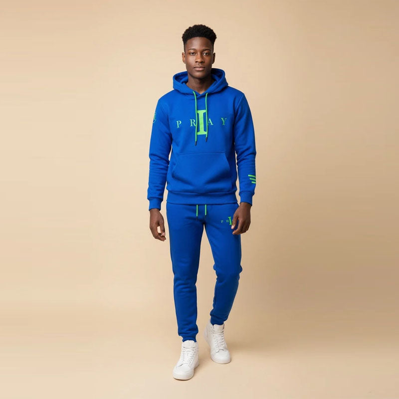 I Pray Track Suit (Royal Blue/Green)