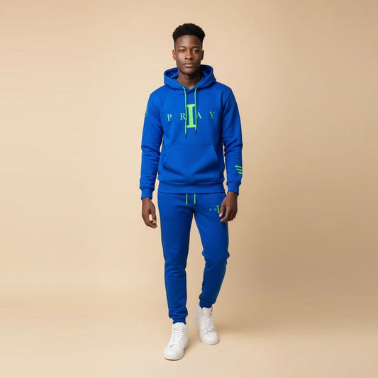 I Pray Track Suit (Royal Blue/Green)