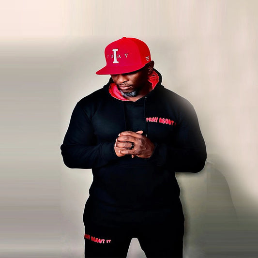 “Pray About It” Black/Red Jogger Set