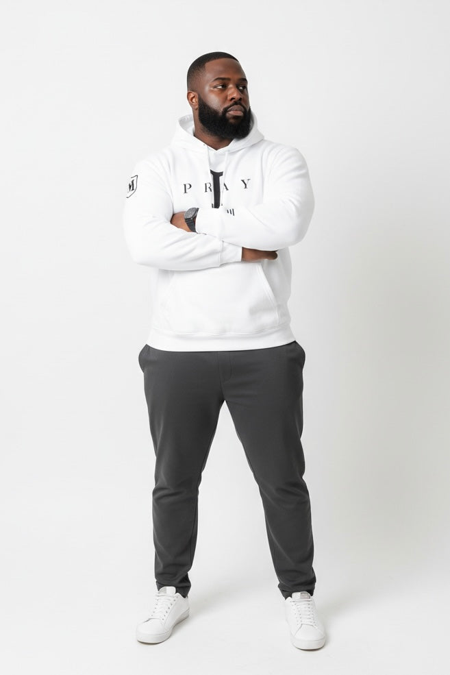 I Pray Hoodie (White/Black)