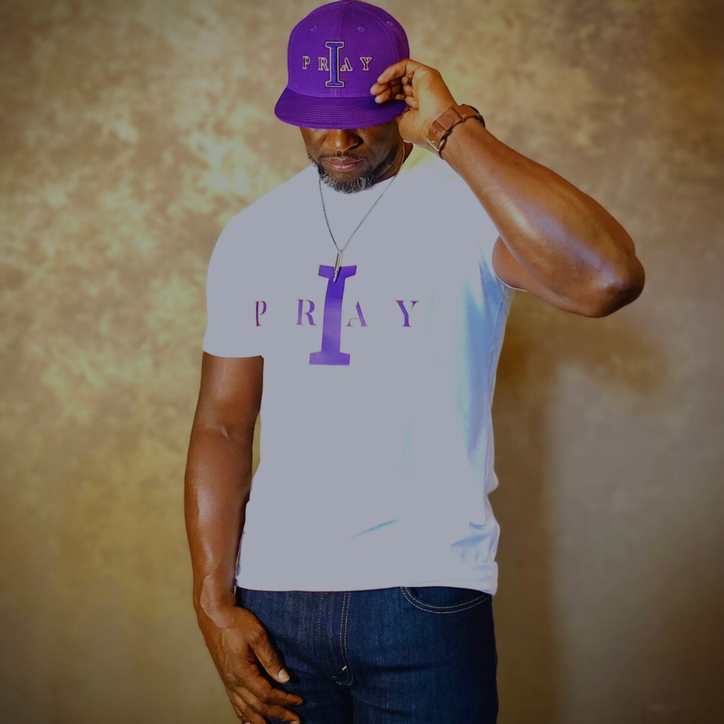 I Pray Purple/Gold Hat/Shirt Combo
