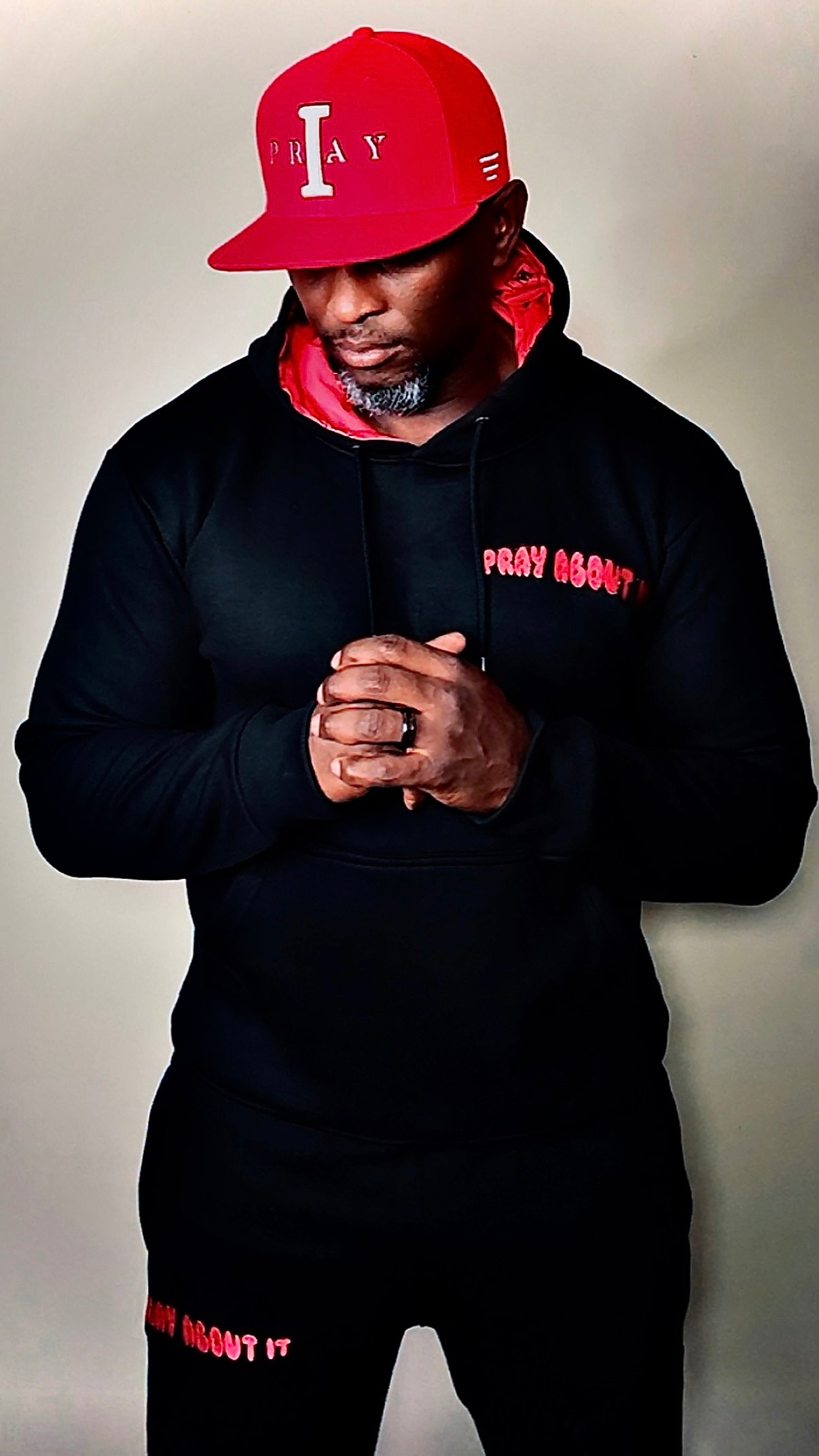 “Pray About It” Black Jogger Set