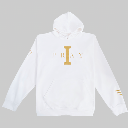 I Pray Hoodie (White/Gold) Kingdom Edition