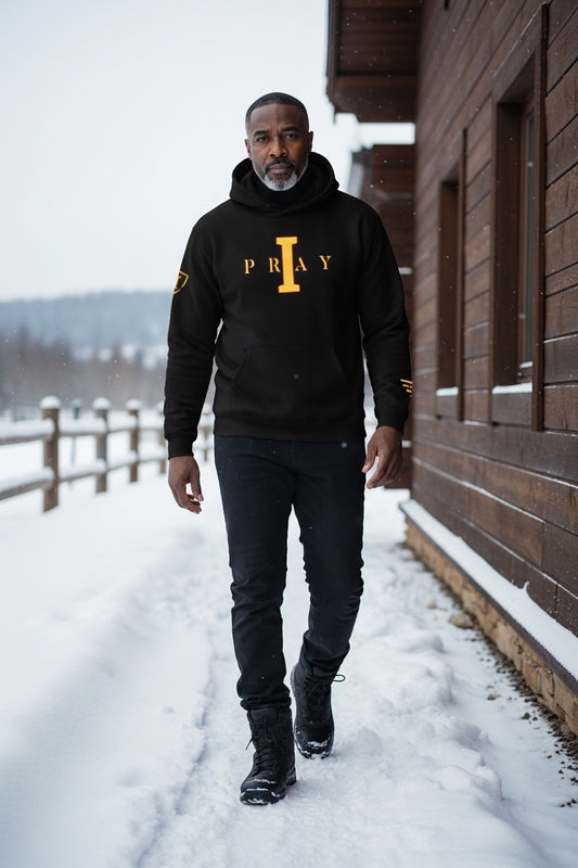 I Pray Hoodie (Black/Gold) Kingdom Value Edition