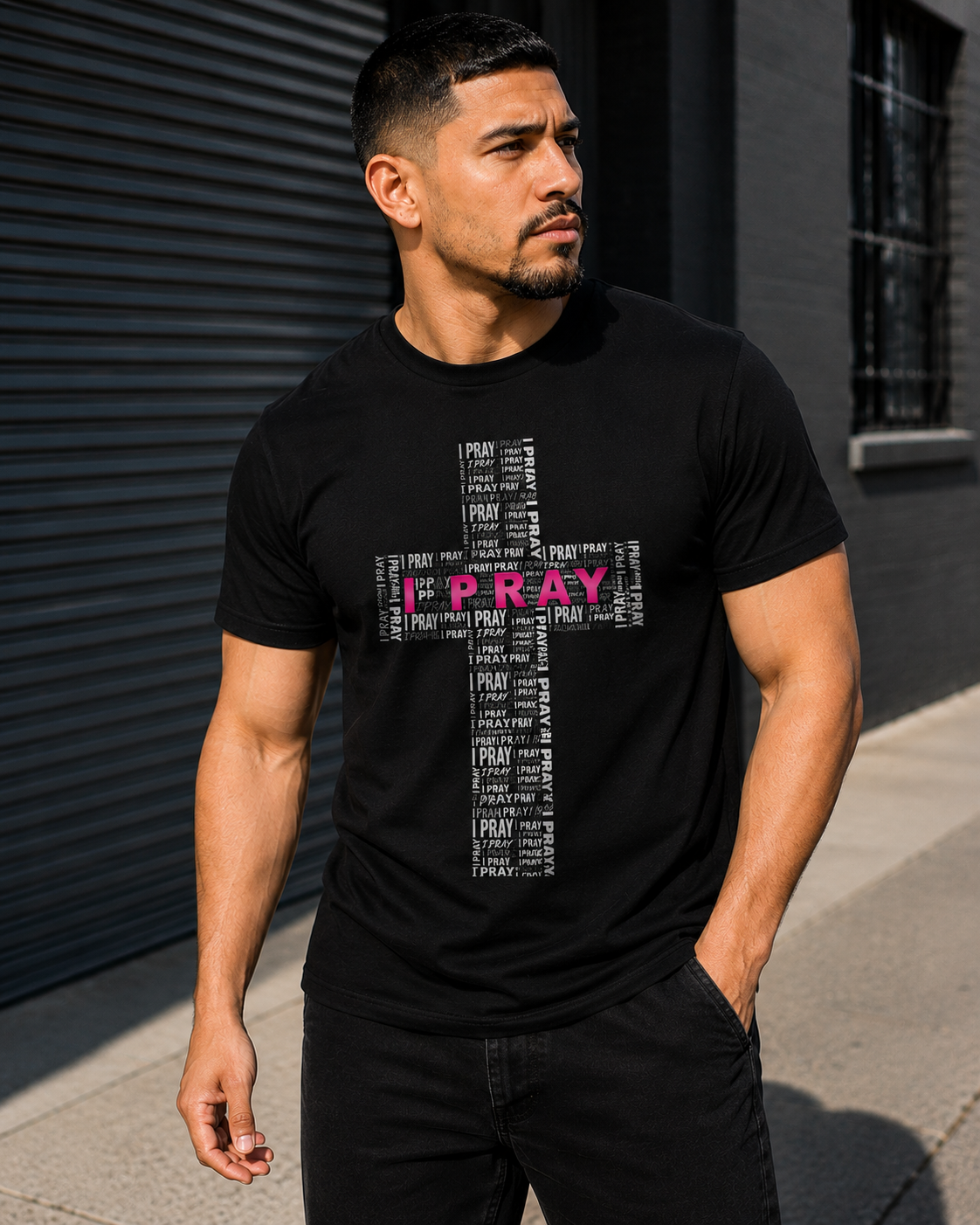I Pray T-shirt (Breast Cancer Awareness)