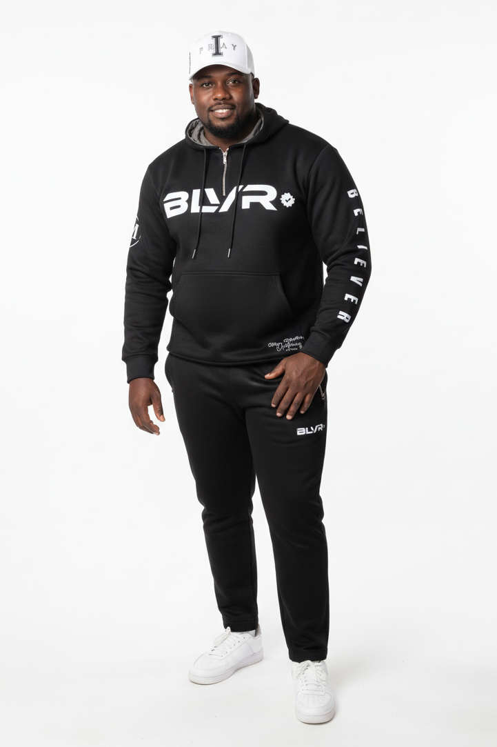 BLVR “Believer” Black Jogger Set